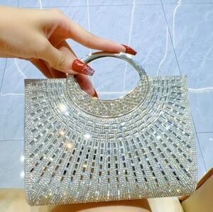 Dazzling Silver Rhinestone Wristlet